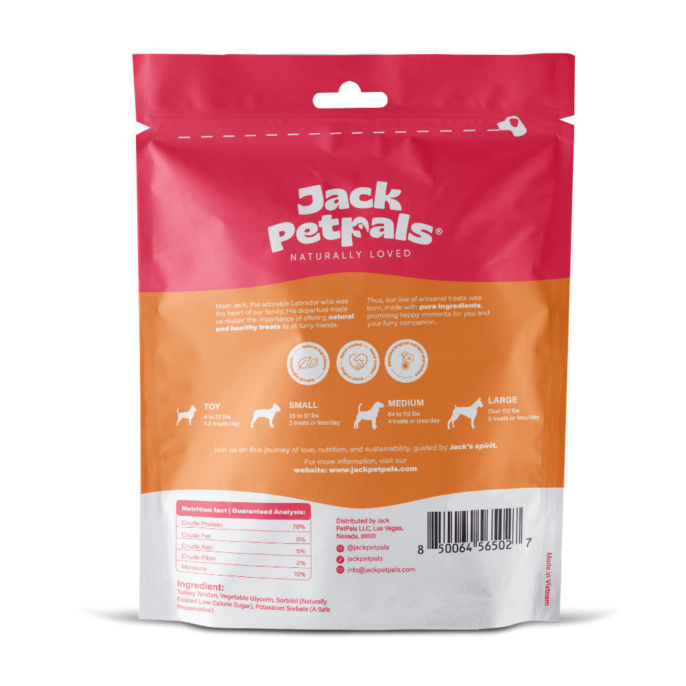 Jack PetPals Handcrafted Jerky Turkey Tendon Dog Treats (2.5oz) by American Pet Supplies