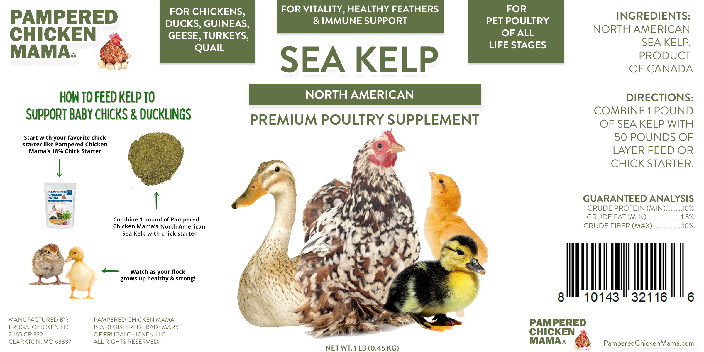 North Atlantic Kelp For Extra Vitamins, Minerals, & Amino Acids For Pet Chickens & Ducks by Dahlia Pets