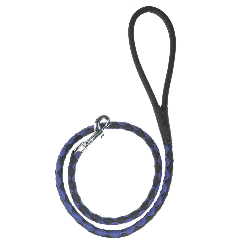 Soft Leather Dual-Color Braided Round Lead by Dogline