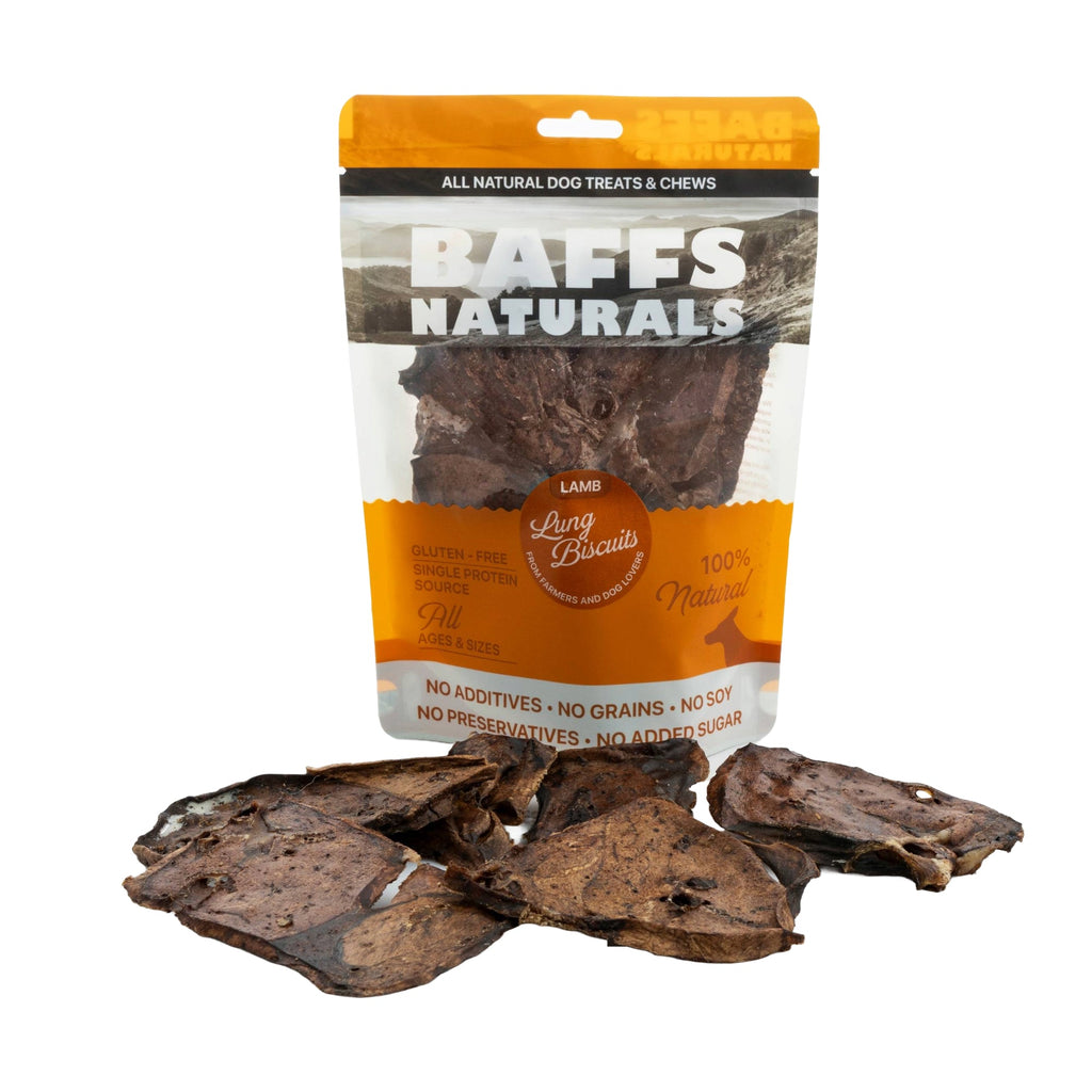 BAFFS NATURALS All-Natural Premium Lamb Lung Biscuits – 2 Pack (4oz Each) by American Pet Supplies