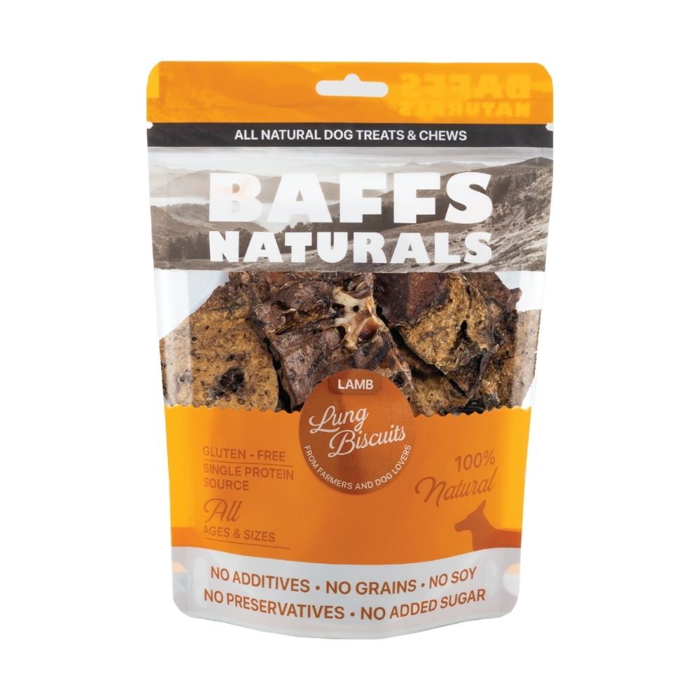 BAFFS NATURALS All-Natural Premium Lamb Lung Biscuits – 2 Pack (4oz Each) by American Pet Supplies
