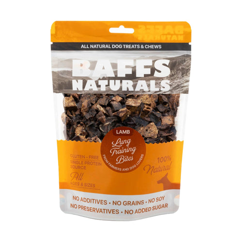 BAFFS NATURALS Lamb Lung Training Bites – All-Natural, Protein-Packed Dog Treats (7oz Bag) by American Pet Supplies