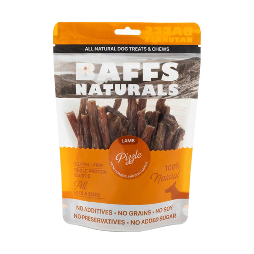 BAFFS NATURALS All-Natural Premium Lamb Pizzle Dog Chews – (8oz Bag) by American Pet Supplies