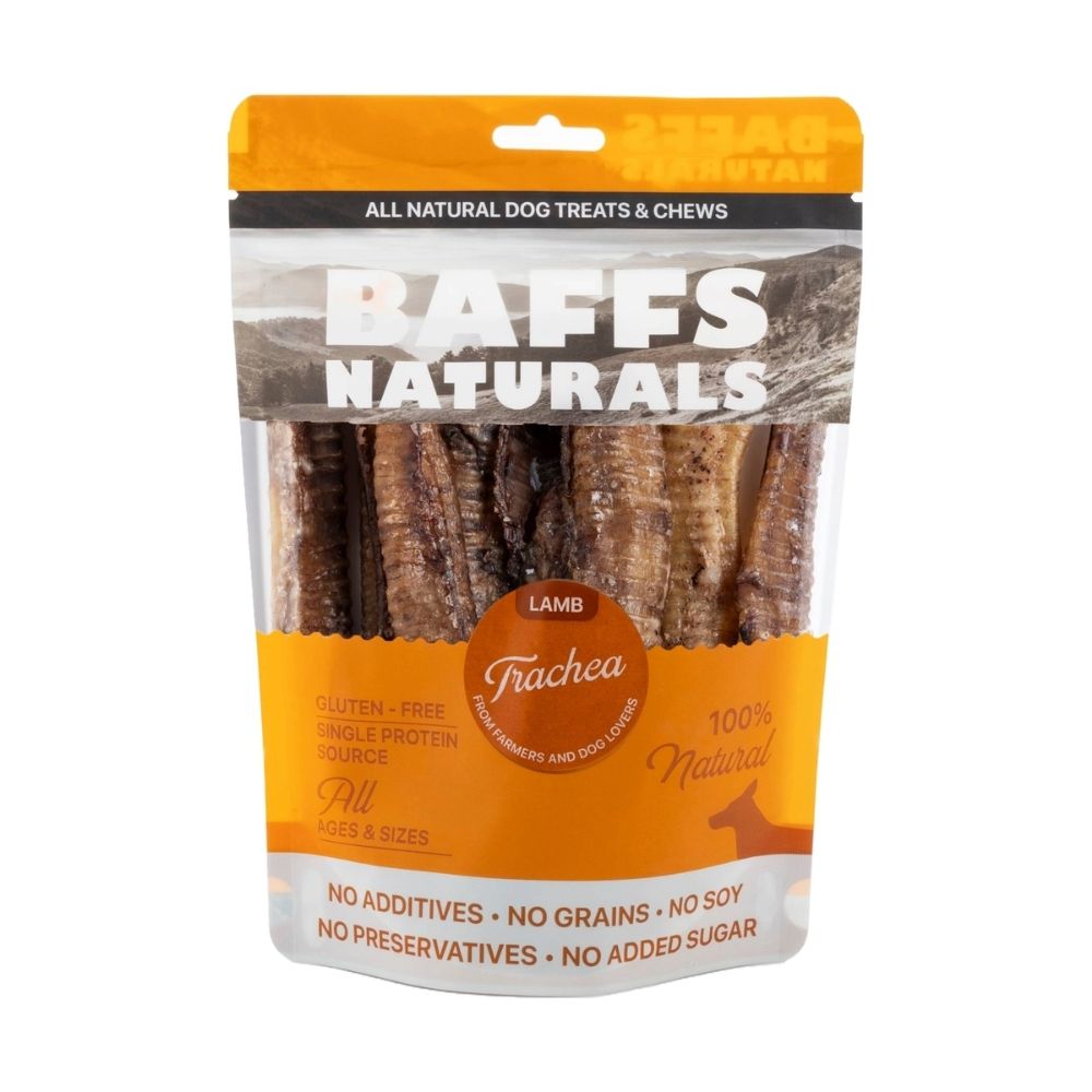 BAFFS NATURALS All-Natural Premium Lamb Trachea Dog Chews – 2 Pack (10 Chews Each) by American Pet Supplies