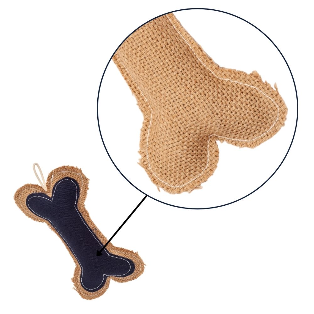 Country Living Jean Leather-Jute Bone Pillow Dog Chew Toy – Durable, Safe and Non-Toxic by American Pet Supplies