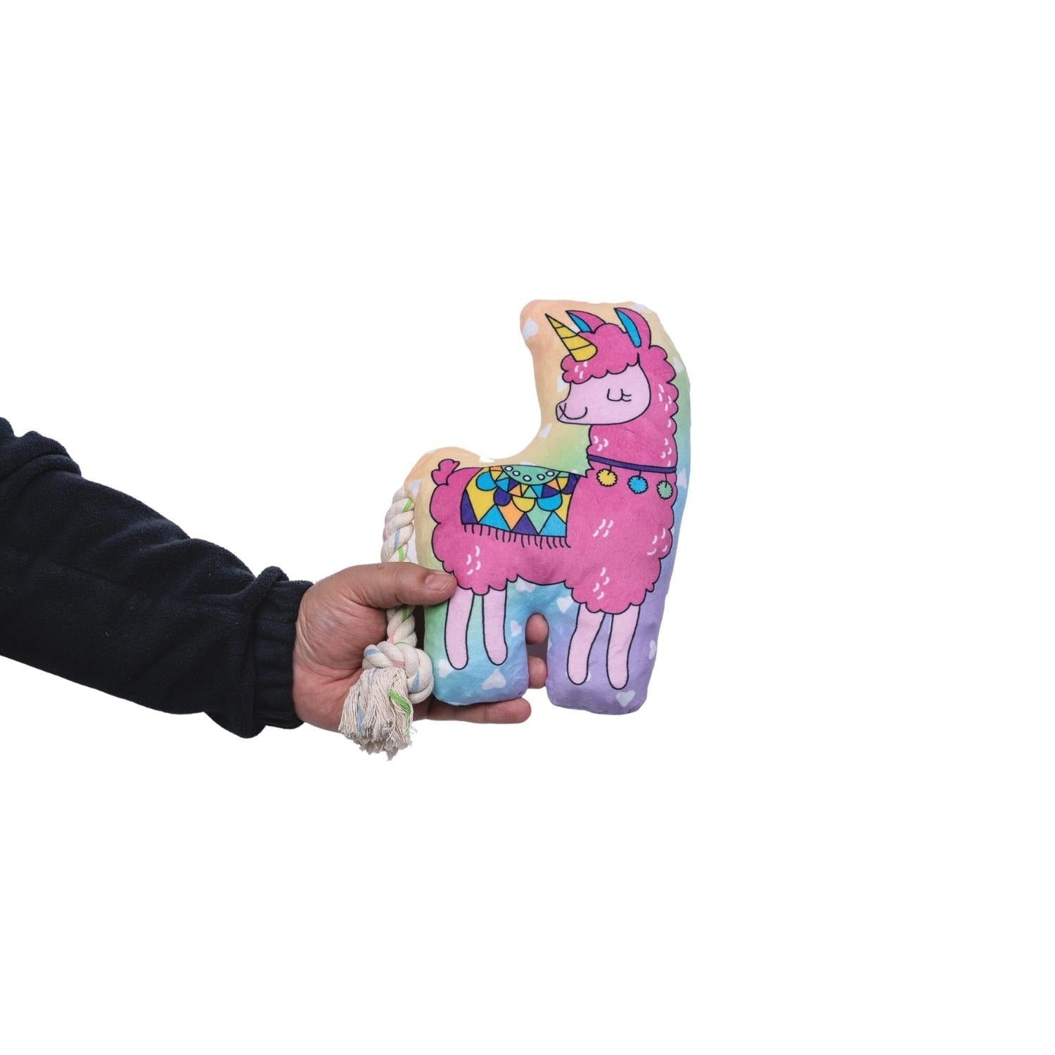 Magical Llama Plush Dog Toy – with Squeaker & Crinkle Paper for Fun Play by American Pet Supplies
