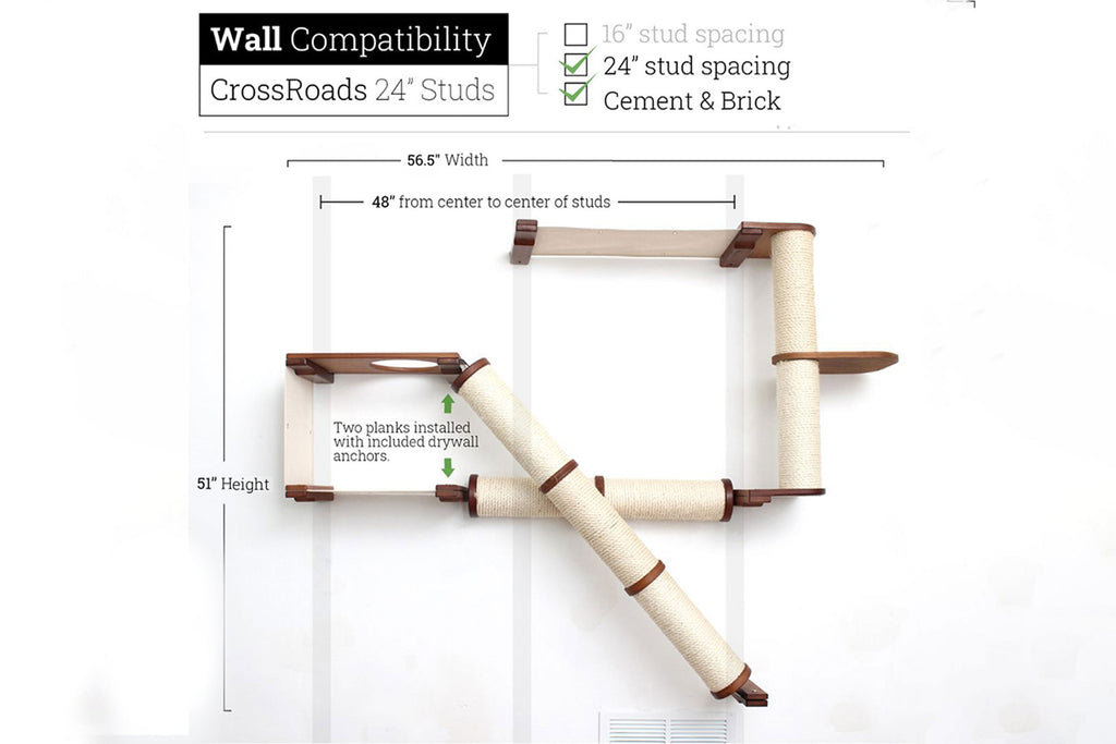The Crossroads - Cat Wall Scratcher - Tree with Ramp by Catastrophic Creations