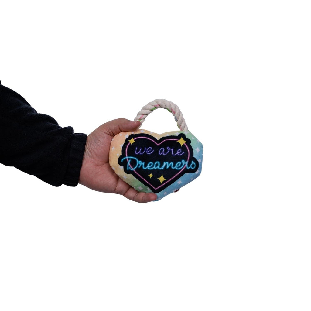 Love Heart Plush Dog Toy – with Squeaker & Crinkle Paper for Fun Play by American Pet Supplies