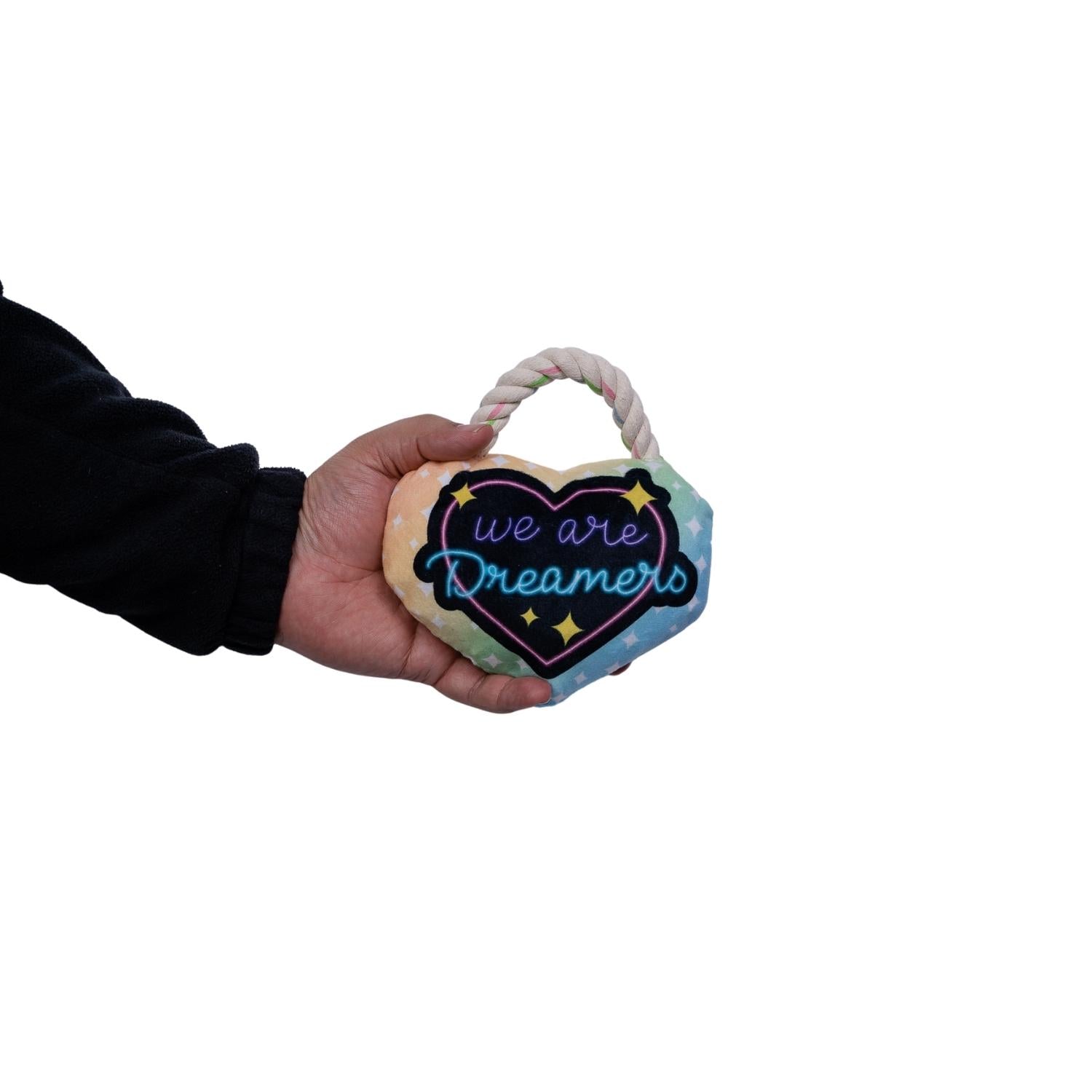Love Heart Plush Dog Toy – with Squeaker & Crinkle Paper for Fun Play by American Pet Supplies