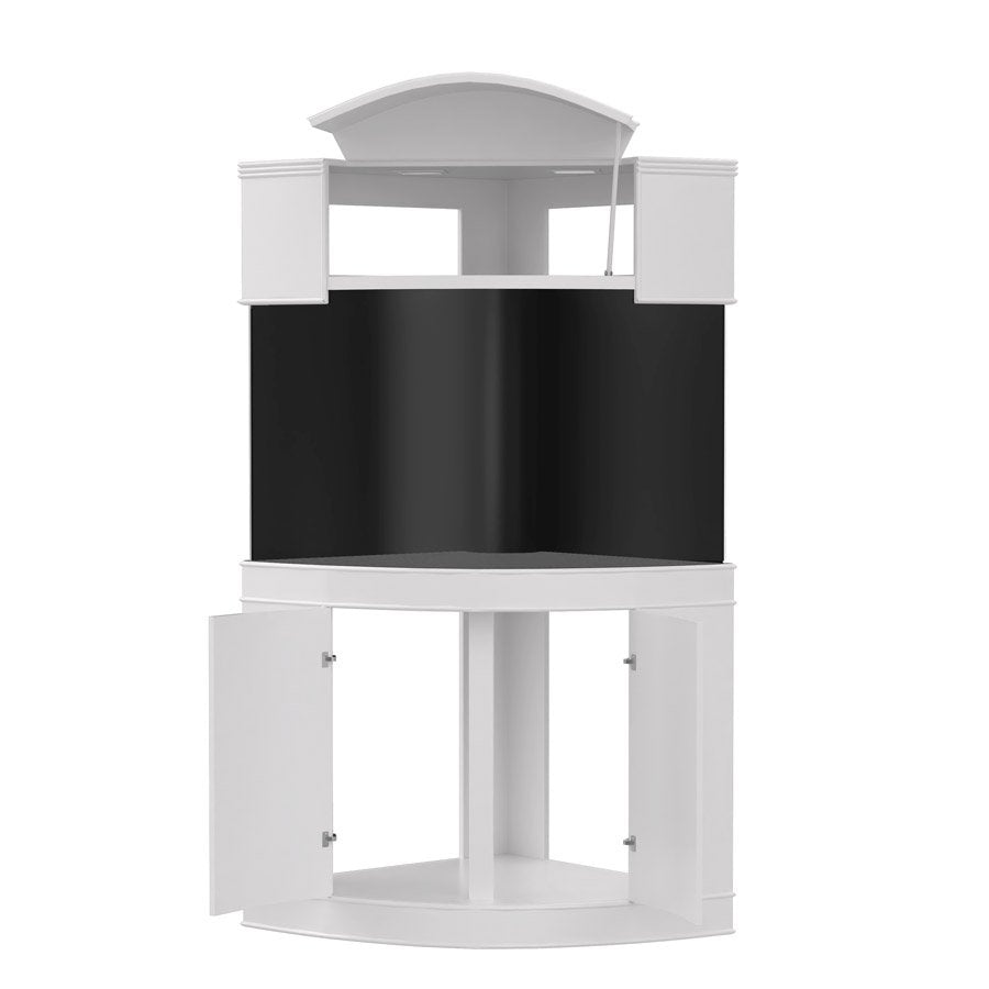 155g Corner 1/4 Cylinder Glass Reef-Ready Aquarium Set in Walnut by AQUA VIM