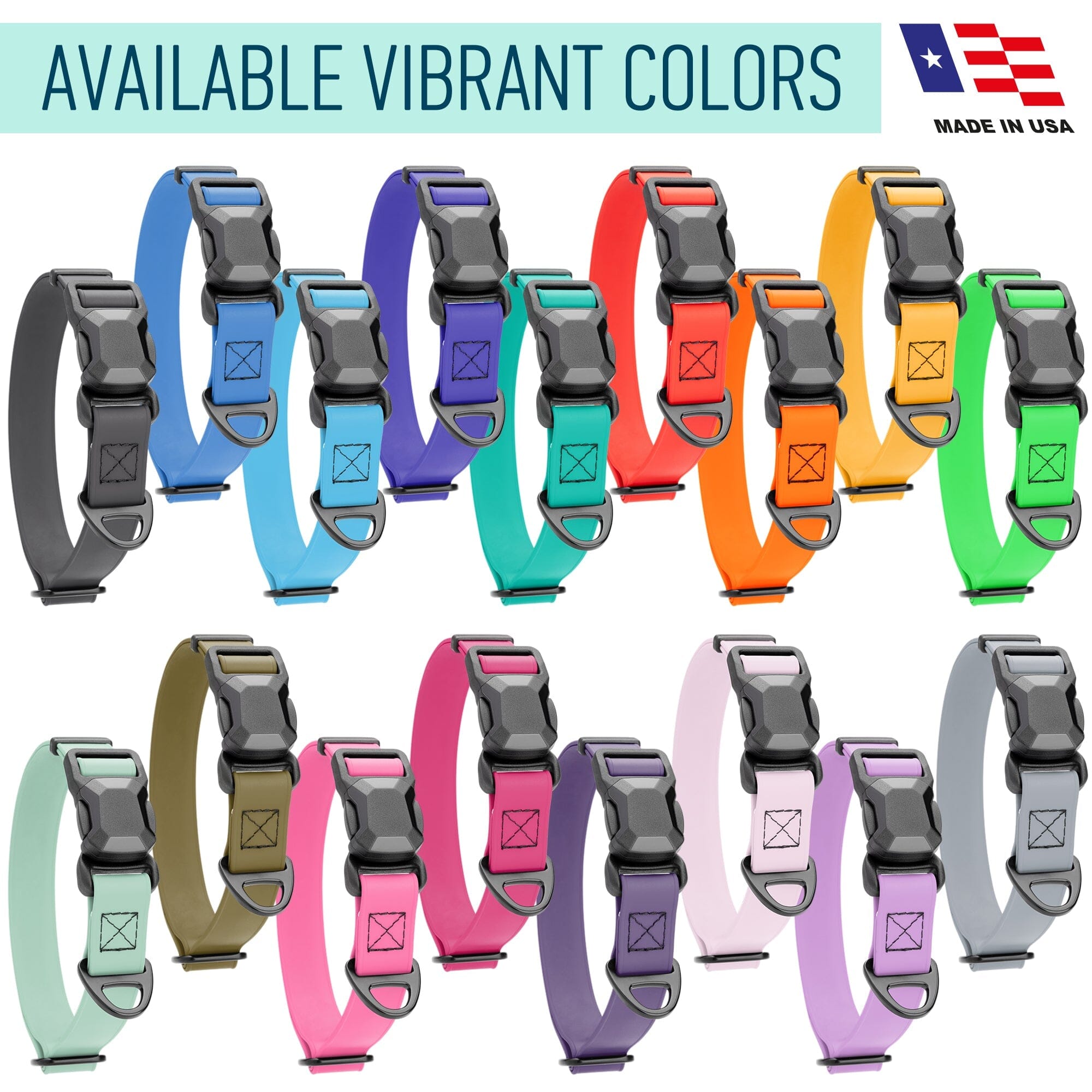 Biothane Waterproof Dog Collar with Magnetic Quick Release Buckle by Dogline