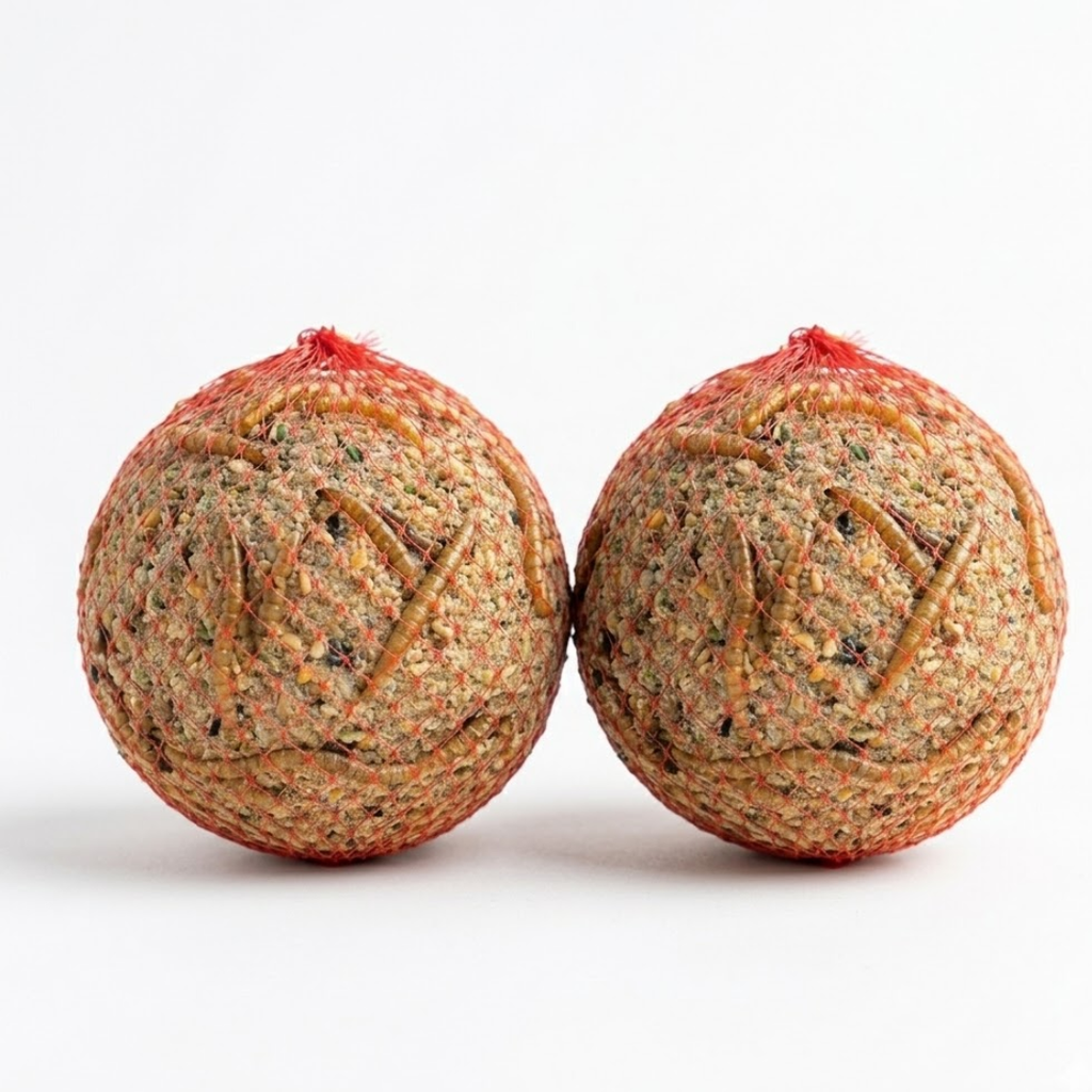 Quail & Gamebird Knödel — Enrichment Feed Ball with Mealworms 2 pack by Quailz.com by Undique LLC
