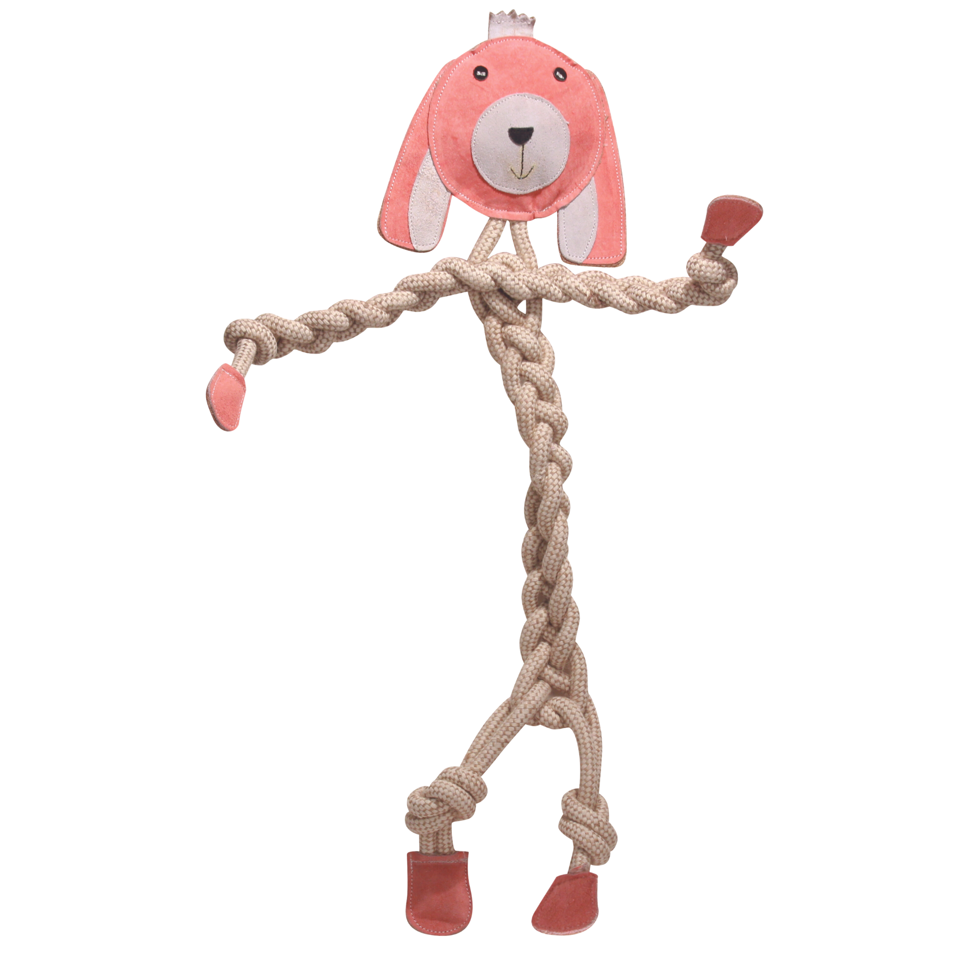Bitsy Bunny Natural Rope Knottie® Dog Toy, Large (9mm rope diameter) by HuggleHounds