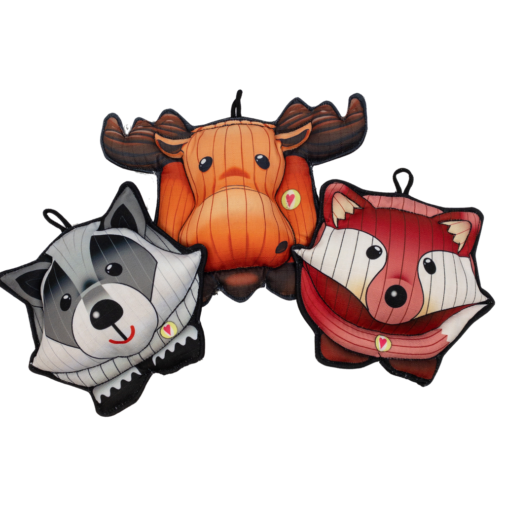 HuggleTuff™ Puffies Woodland Friends Plush Dog Toys, 3 Pack by HuggleHounds