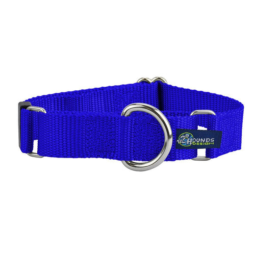 5/8″ and 1″ Royal Blue Nylon Martingale Dog Collar by 2 Hounds Design