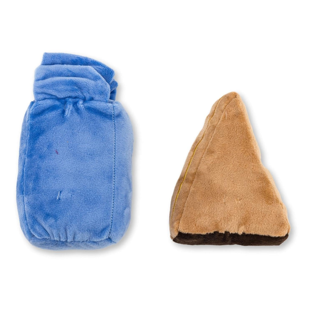 Cake Slice & Milk Midnight Snack Plush Dog Toy Gift Set – with Squeaker & Crinkle Paper by American Pet Supplies