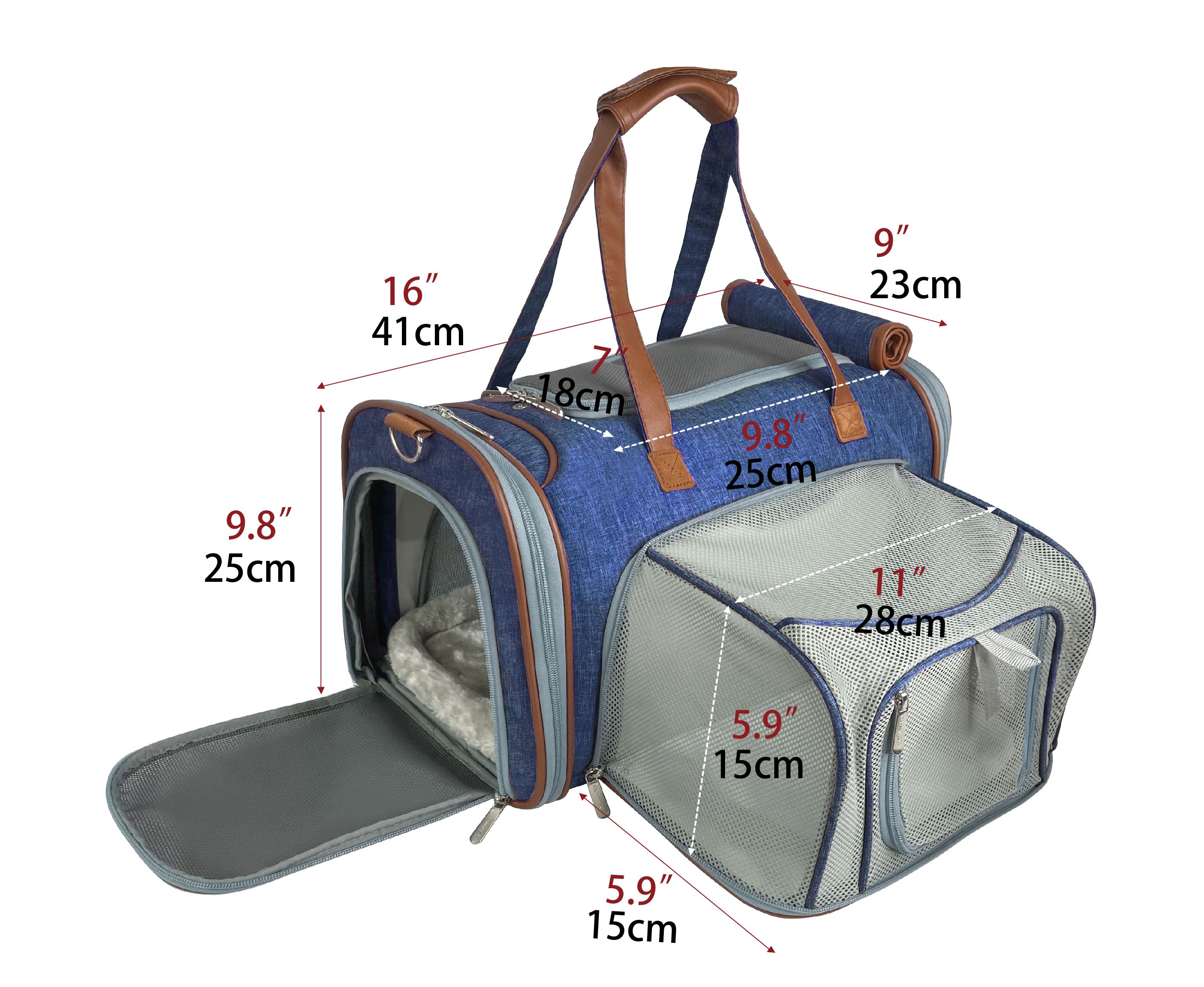 Mr. Peanut's Gold Series Mini Size Airline Compliant Expandable Pet Carrier by Mr. Peanut's Pet Carriers