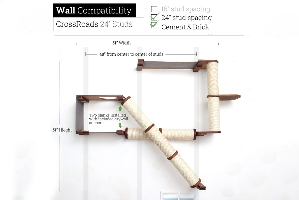 The Crossroads - Cat Wall Scratcher - Tree with Ramp by Catastrophic Creations