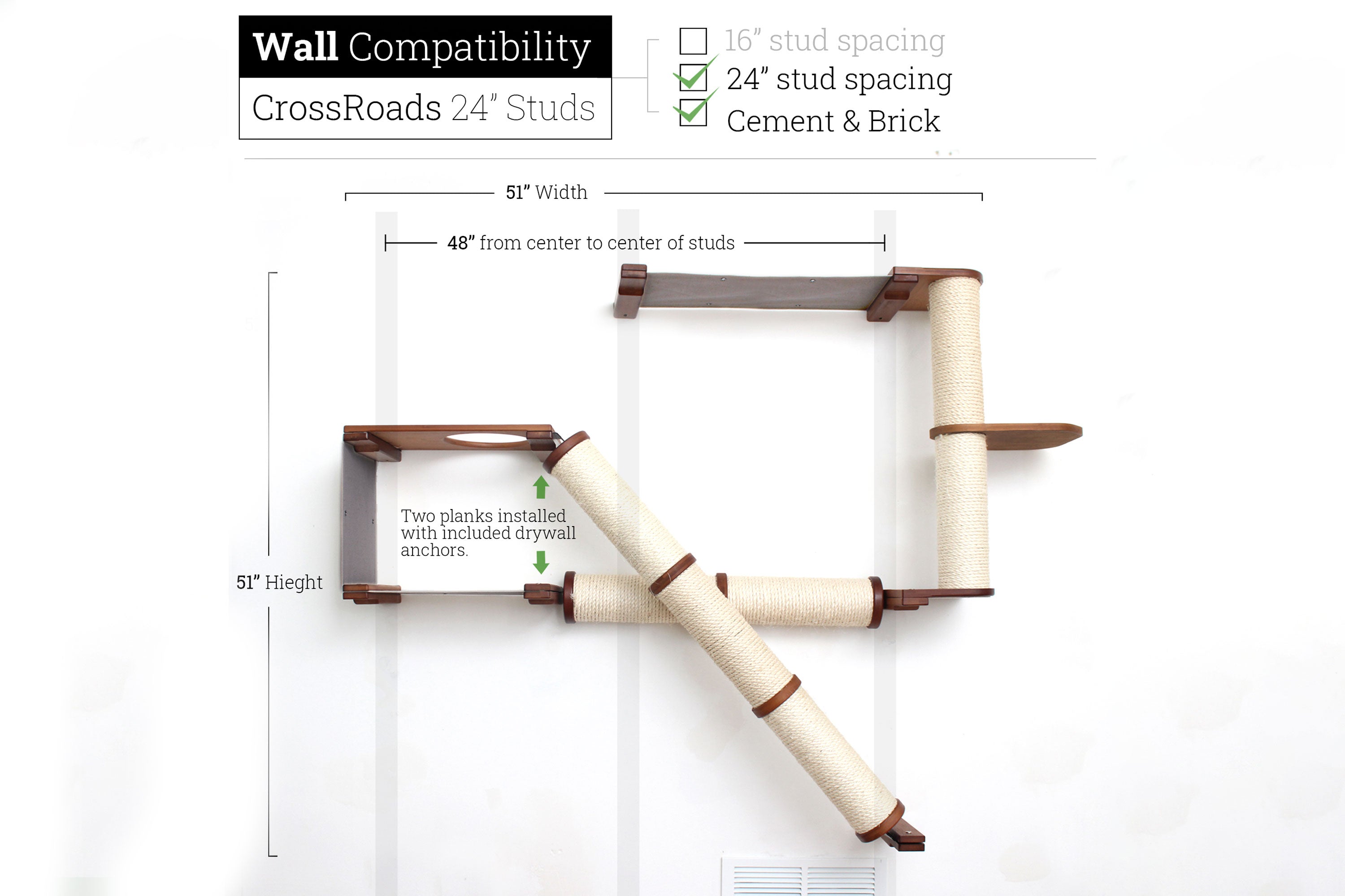 The Crossroads - Cat Wall Scratcher - Tree with Ramp by Catastrophic Creations