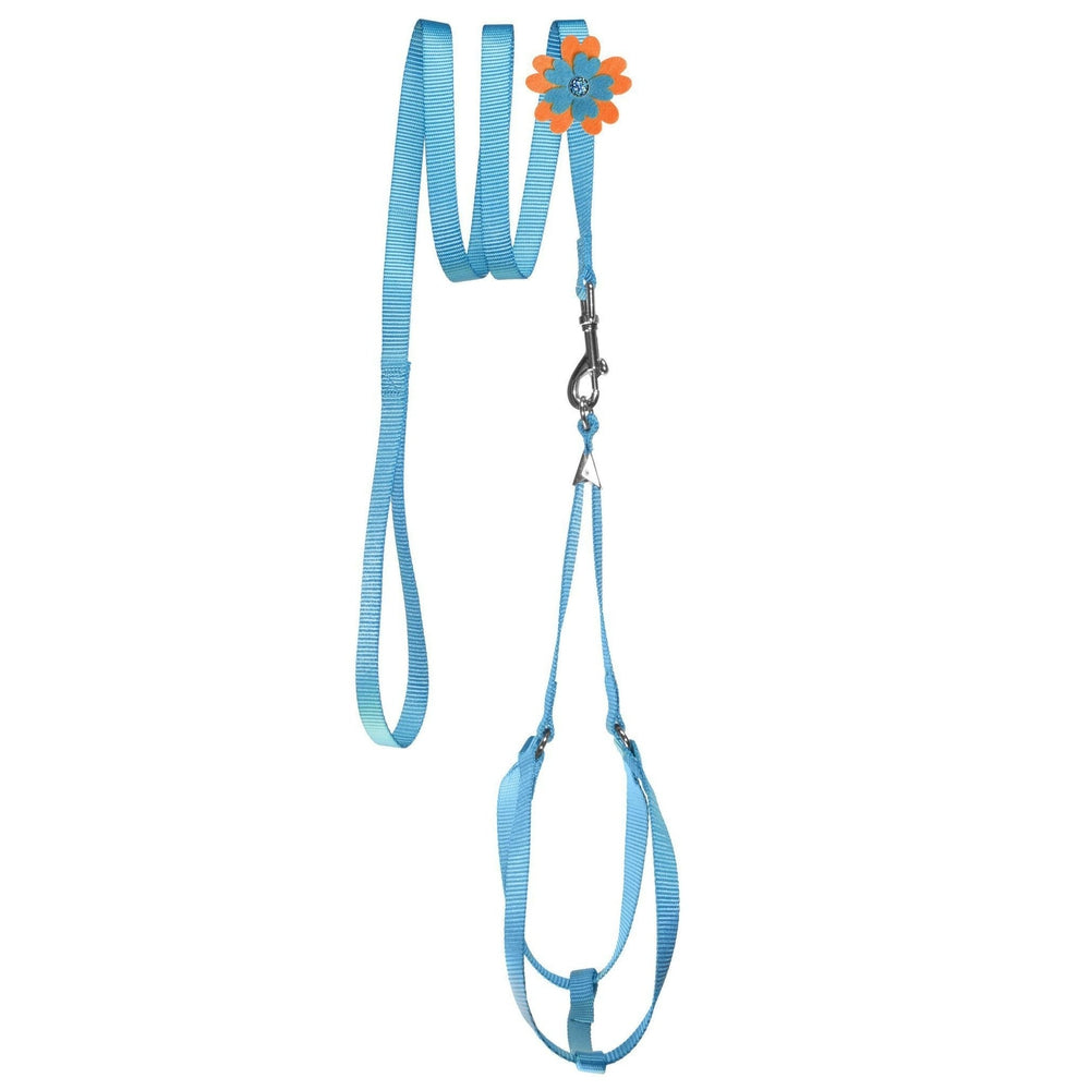 Step-In Nylon Dog Harness + Optional Flower Dog Leash by Dogline