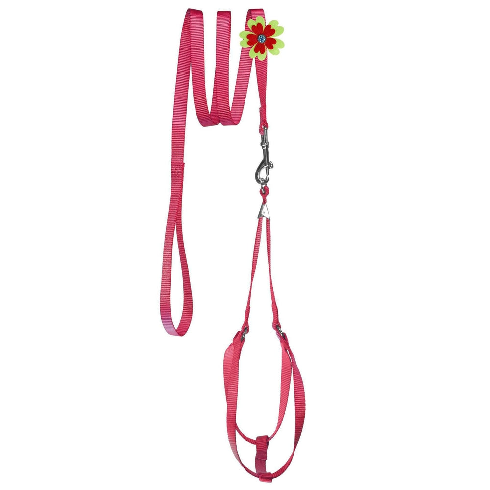 Step-In Nylon Dog Harness + Optional Flower Dog Leash by Dogline