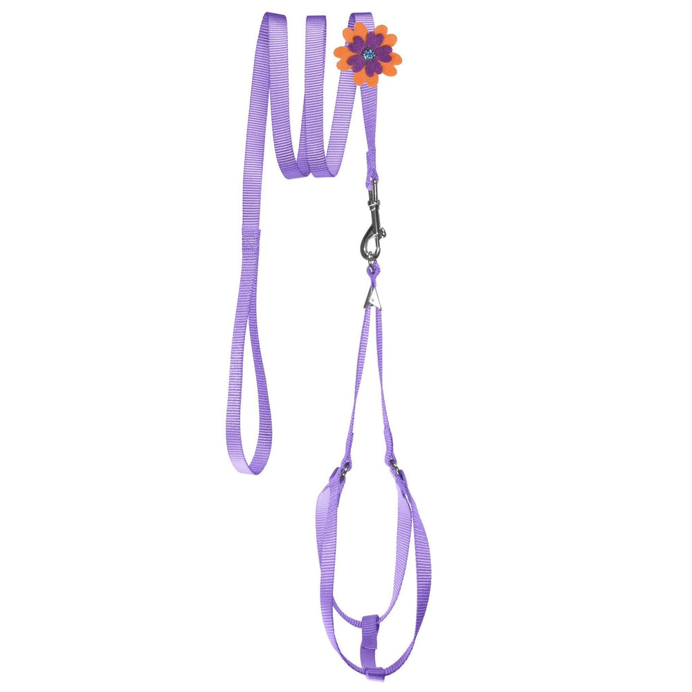 Step-In Nylon Dog Harness + Optional Flower Dog Leash by Dogline