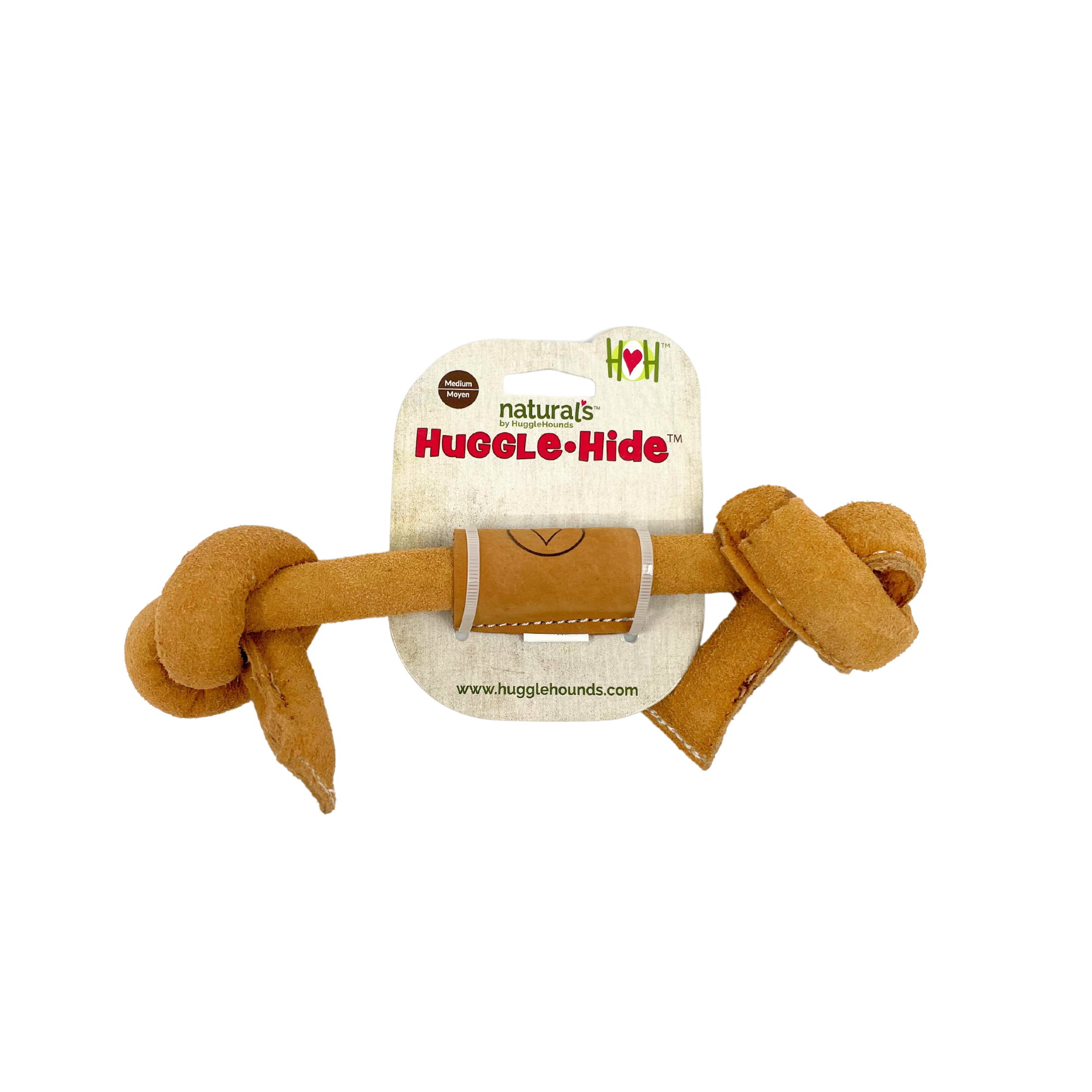 Huggle-Hide® Natural Leather Bone Dog Toy, 3 Pack by HuggleHounds