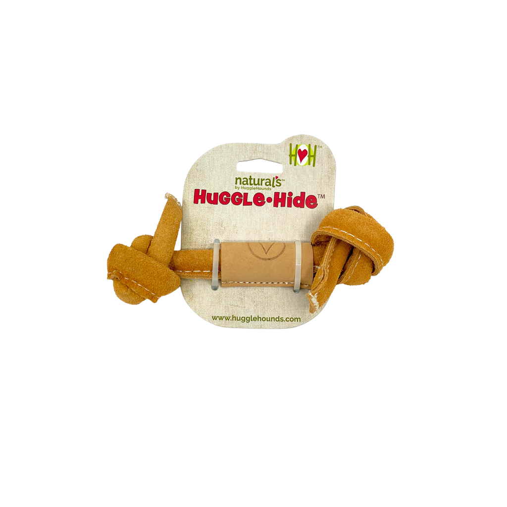 Huggle-Hide® Natural Leather Bone Dog Toy, 3 Pack by HuggleHounds