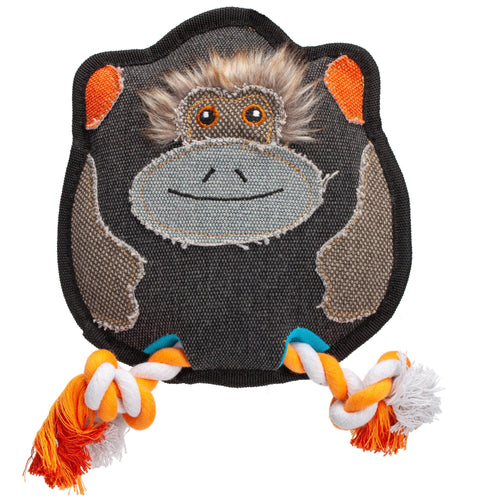 8" Nature Monkey Animal Squeaky Toy by Dogline