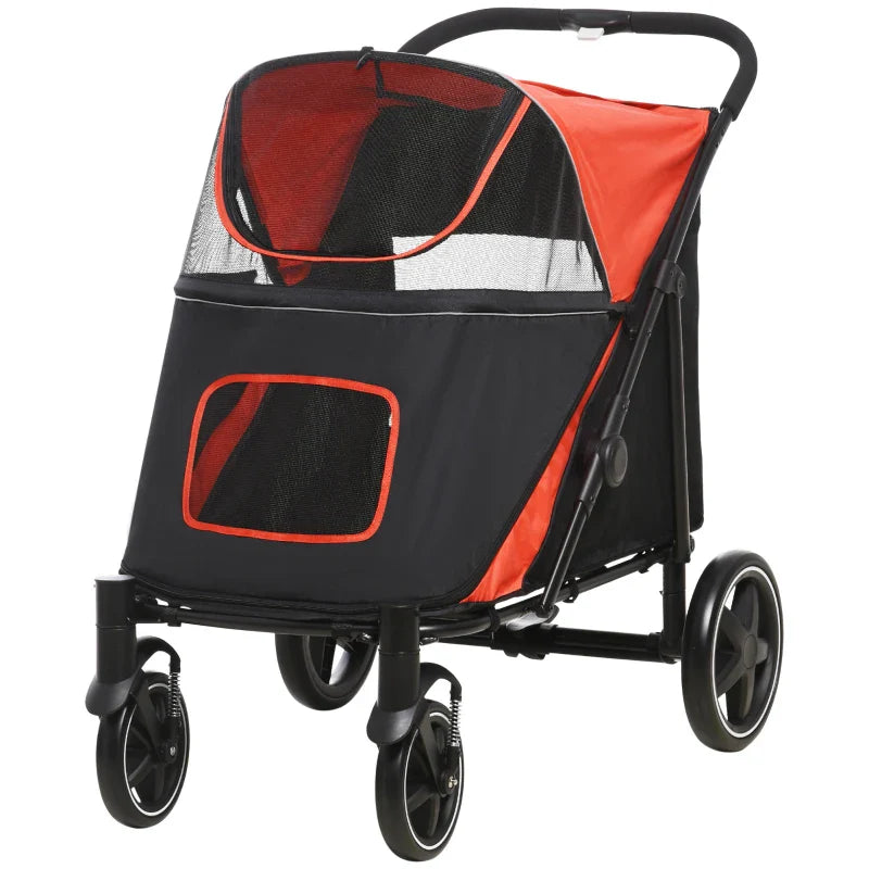 One-Click Foldable Stroller for Large Medium Small Dogs, Pet, Cats with Storage by Furr Baby Gifts