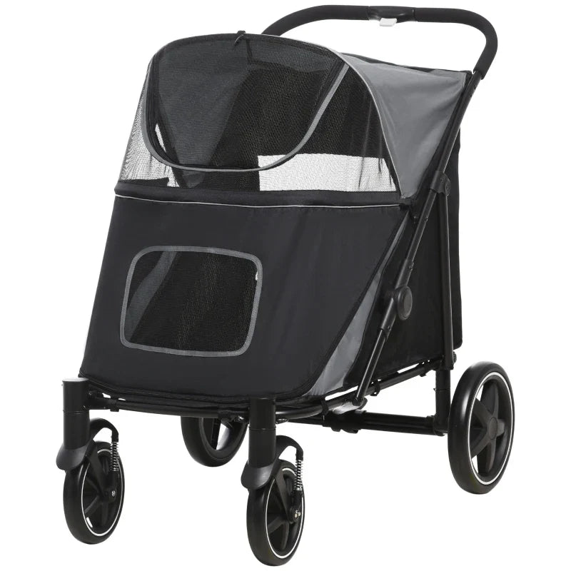 One-Click Foldable Stroller for Large Medium Small Dogs, Pet, Cats with Storage by Furr Baby Gifts