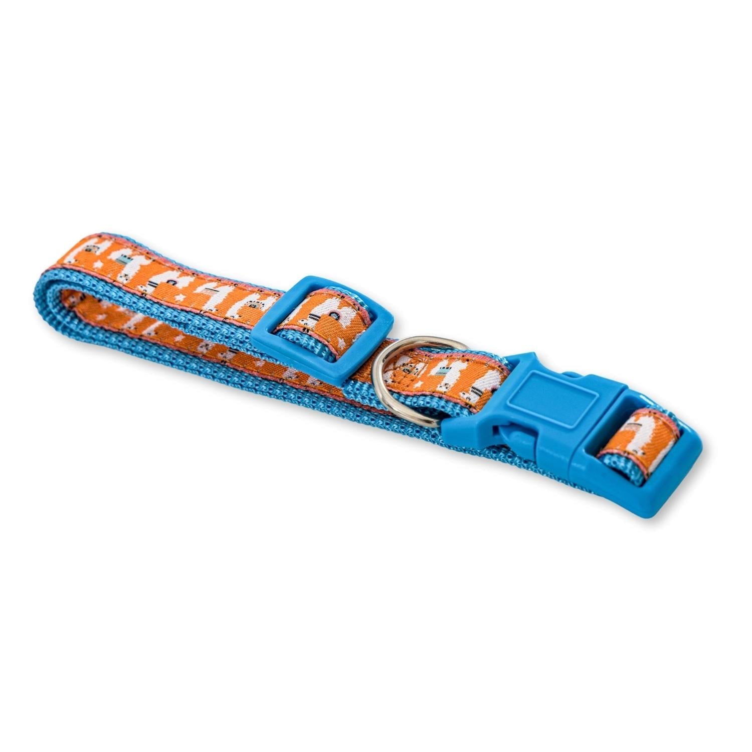 Nylon Dog Collar with Embroidered Llama Design, Adjustable, Comfortable & Secure Fit by American Pet Supplies