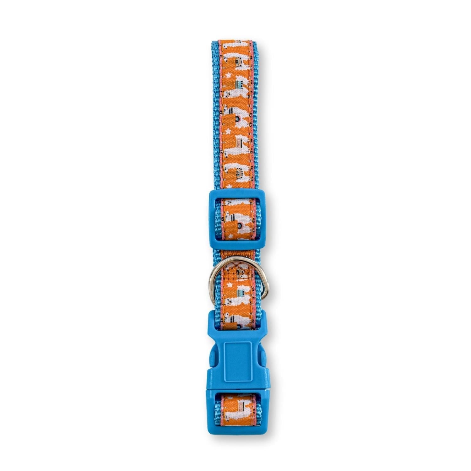 Nylon Dog Collar with Embroidered Llama Design, Adjustable, Comfortable & Secure Fit by American Pet Supplies