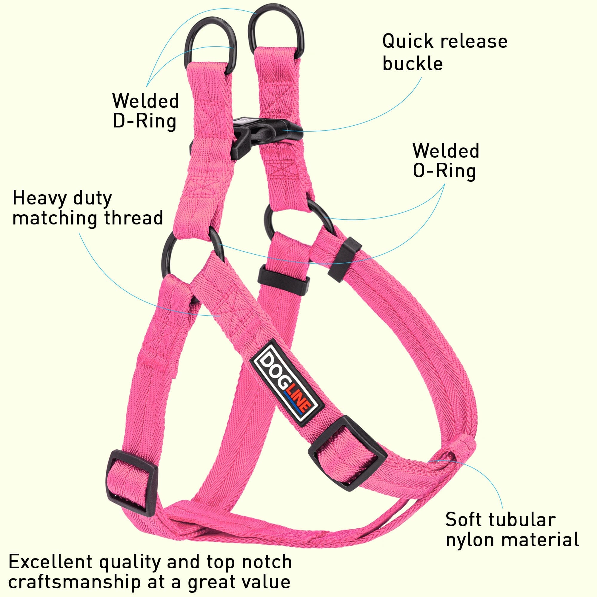 Nylon Flat Step-In Dog Harness by Dogline