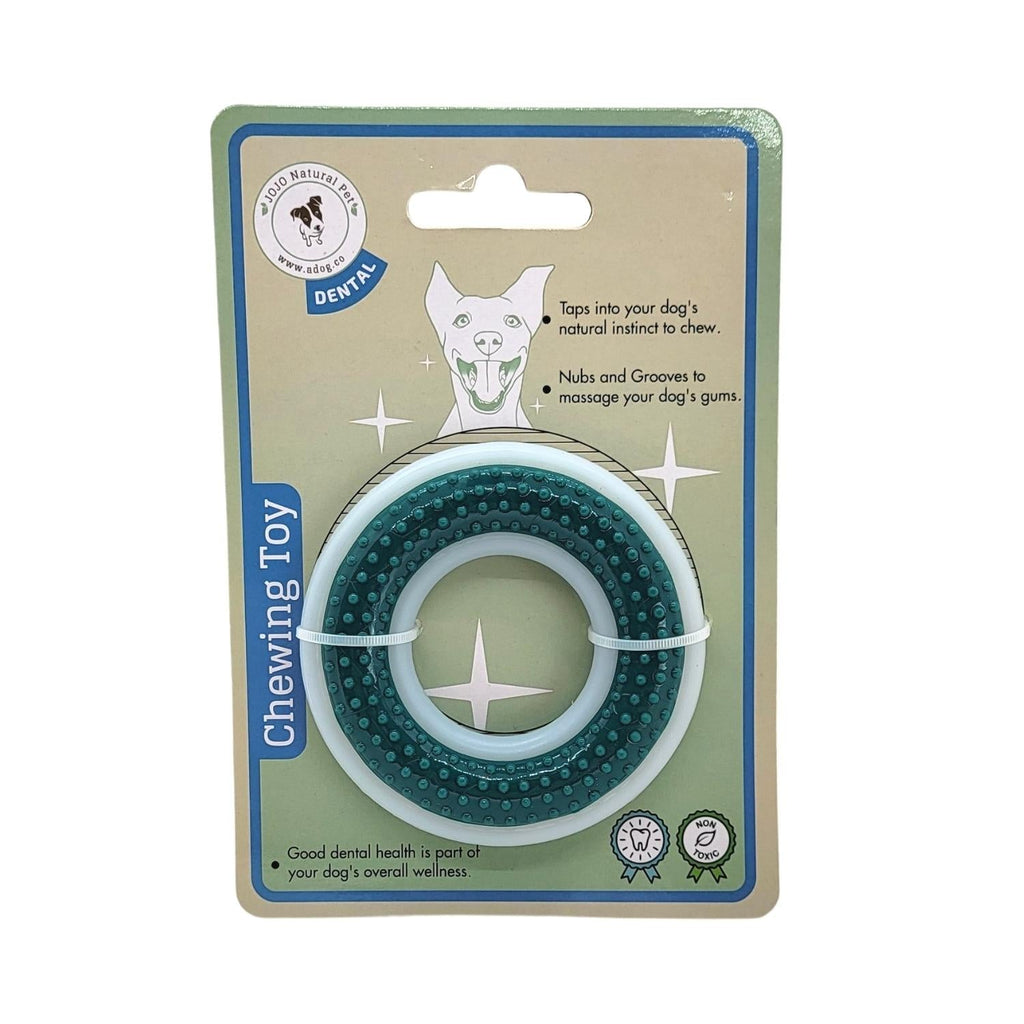 TPR & Nylon Dental Chew Ring Toy for Dogs - Ideal for Aggressive Chewers – (4" Diameter) by American Pet Supplies