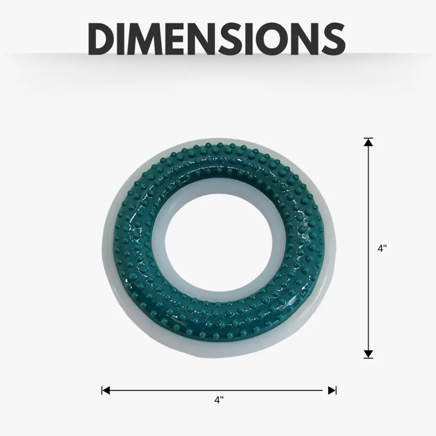 TPR & Nylon Dental Chew Ring Toy for Dogs - Ideal for Aggressive Chewers – (4" Diameter) by American Pet Supplies
