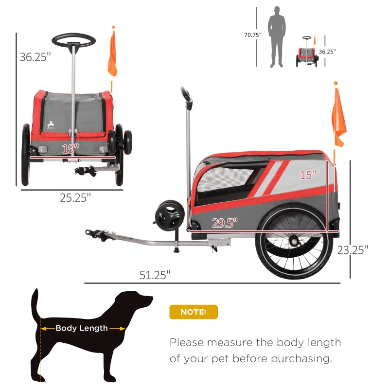 Pet Bike Trailer 2-in-1 Travel Stroller by Furr Baby Gifts