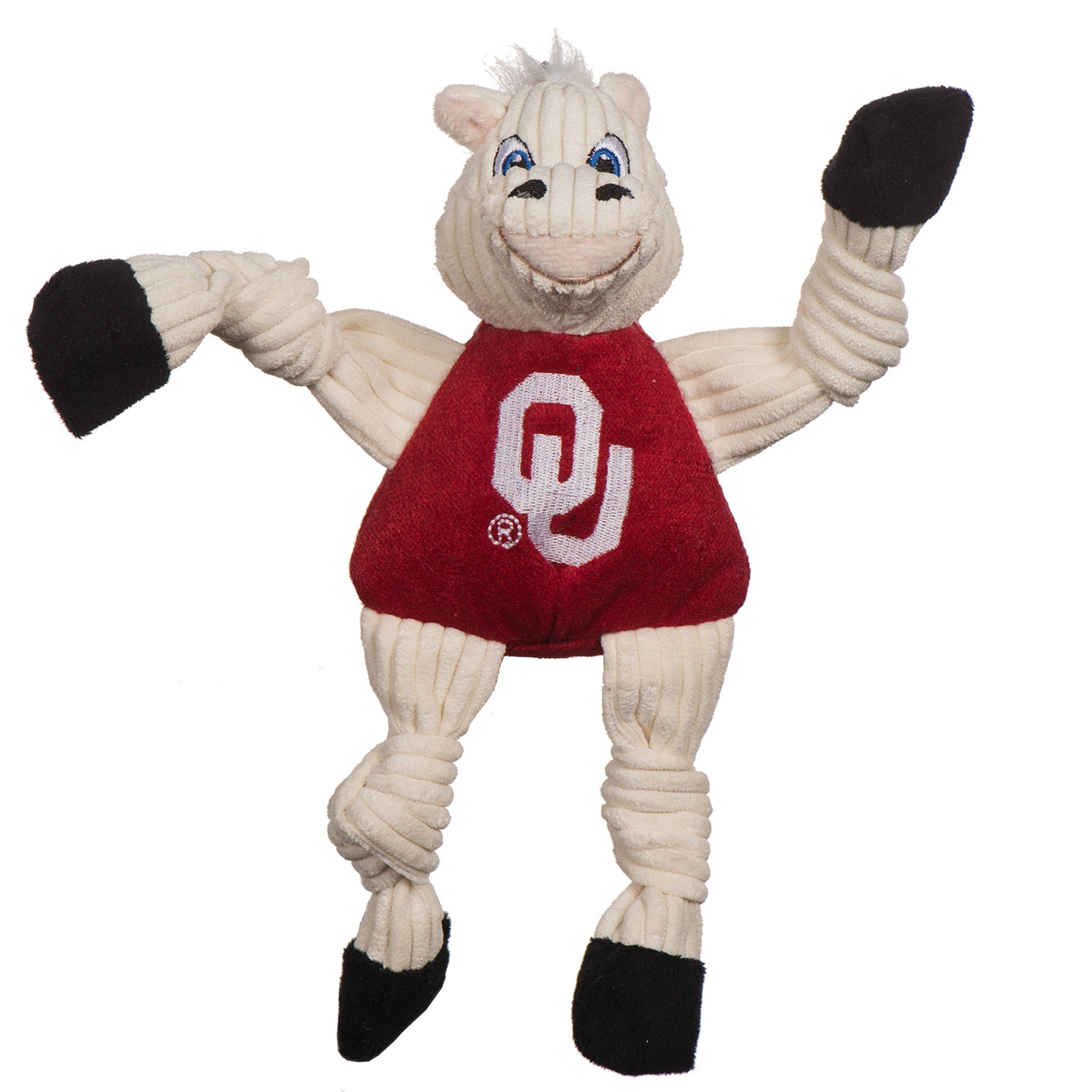NCAA University of Oklahoma, Sooner Knottie® Plush Dog Toy by HuggleHounds