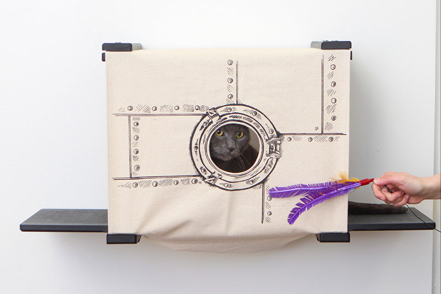 Cat Cubby for Wall - Covered Cat Bed by Catastrophic Creations