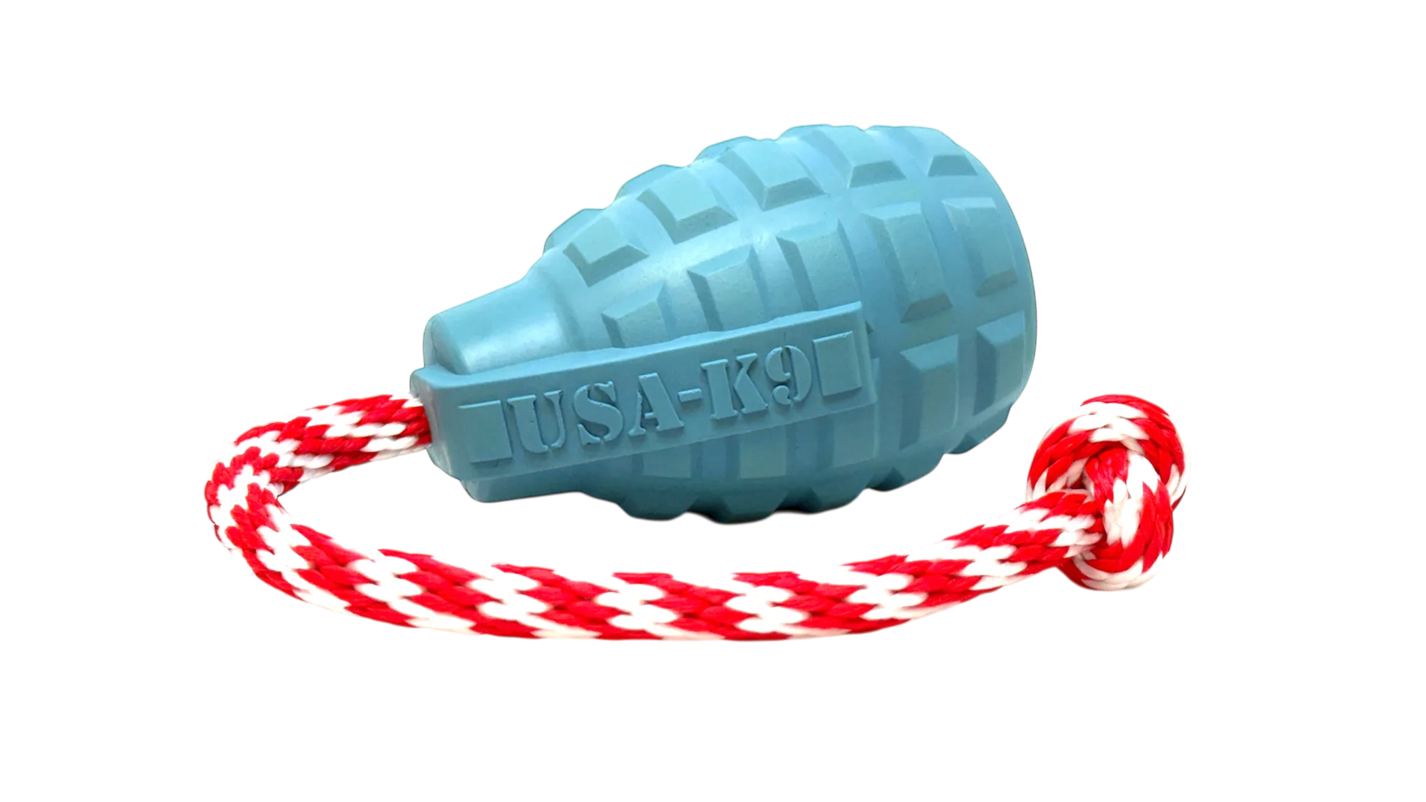 USA-K9 Grenade Shaped Rubber Dog Toy - Chew, Treat Dispenser & Tug Toy | USA by SodaPup/True Dogs, LLC