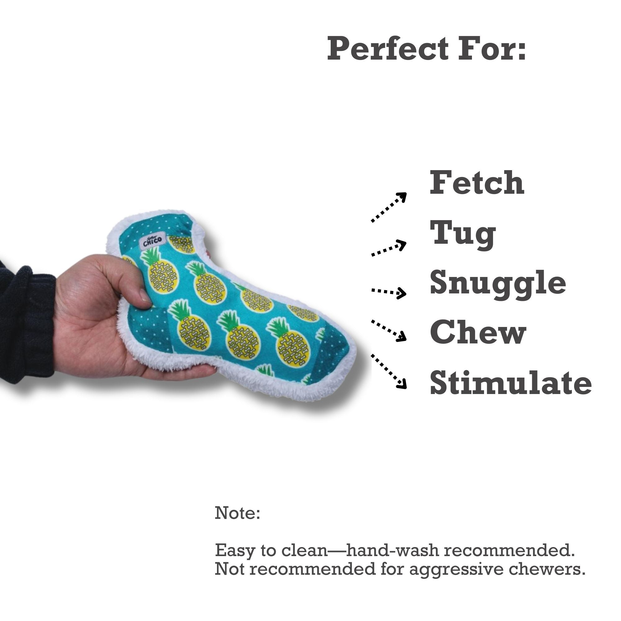 Squeaky Sock Plush Dog Toy – Whimsy Wonders Pineapple Design by American Pet Supplies