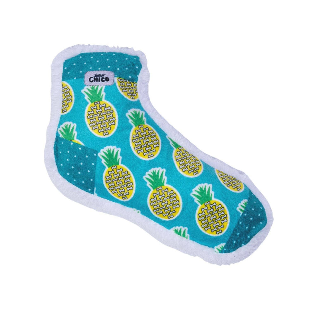 Squeaky Sock Plush Dog Toy – Whimsy Wonders Pineapple Design by American Pet Supplies