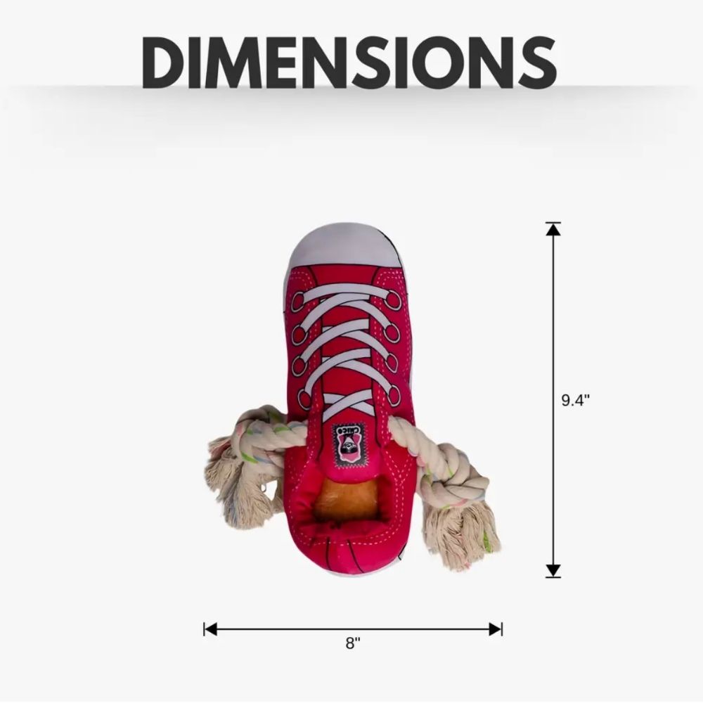 Squeaky Comfort Plush Sneaker Dog Toy – with Treat Compartment, Safe & Durable – Pink by American Pet Supplies
