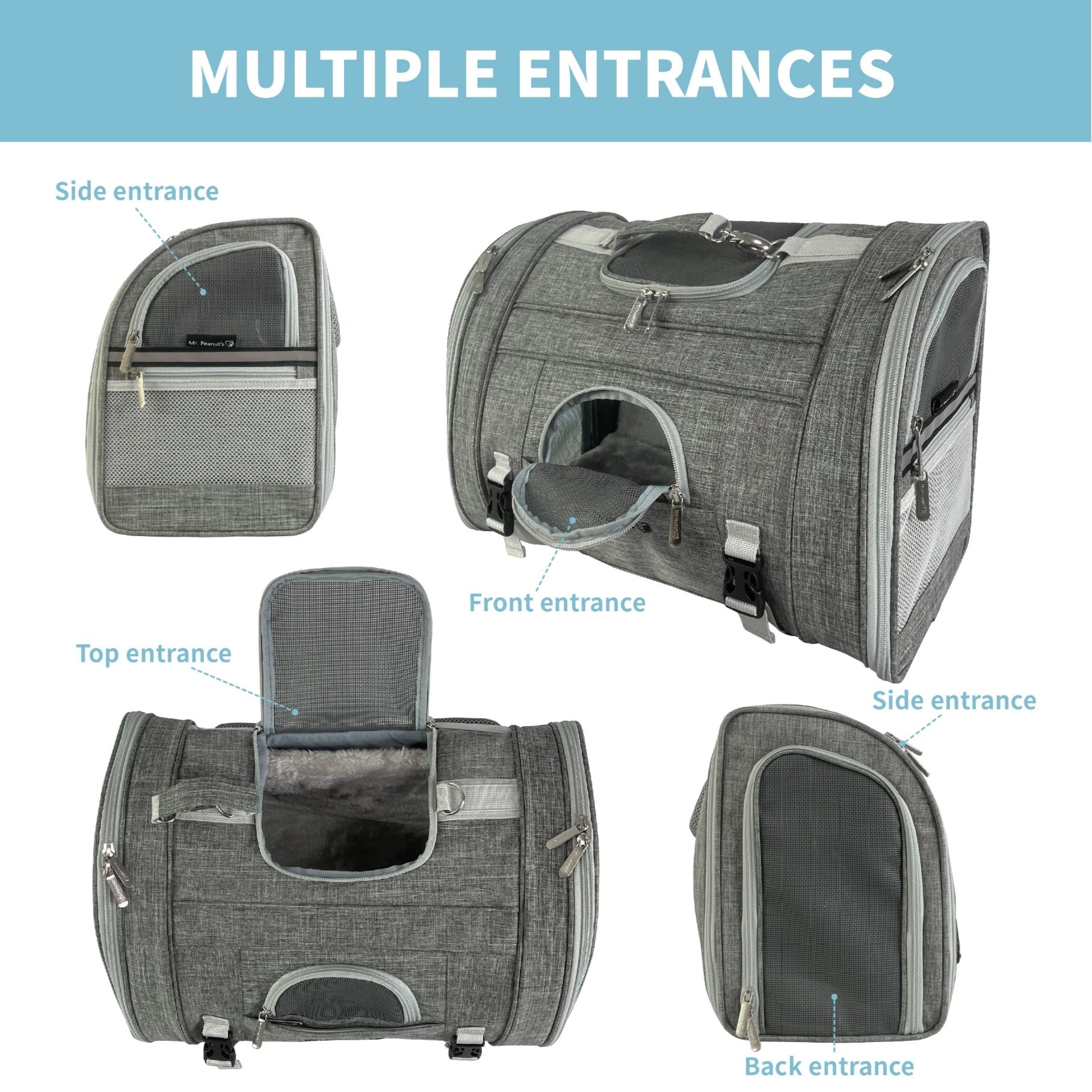 Mr. Peanut's Monterey Series Airline Compliant Horizontal Backpack Pet Carrier by Mr. Peanut's Pet Carriers