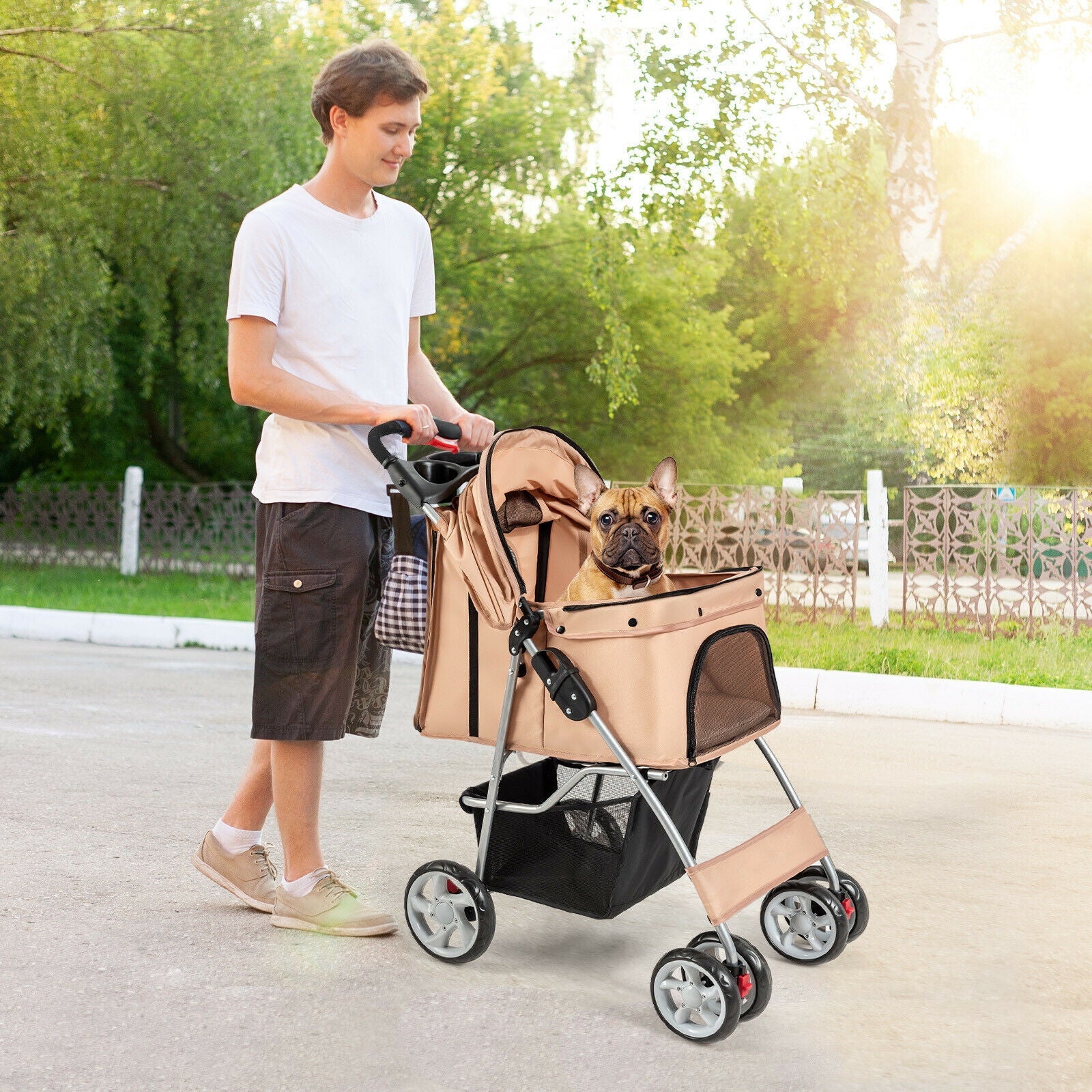 Foldable Pet Stroller 4-Wheel Travel Carrier by Furr Baby Gifts