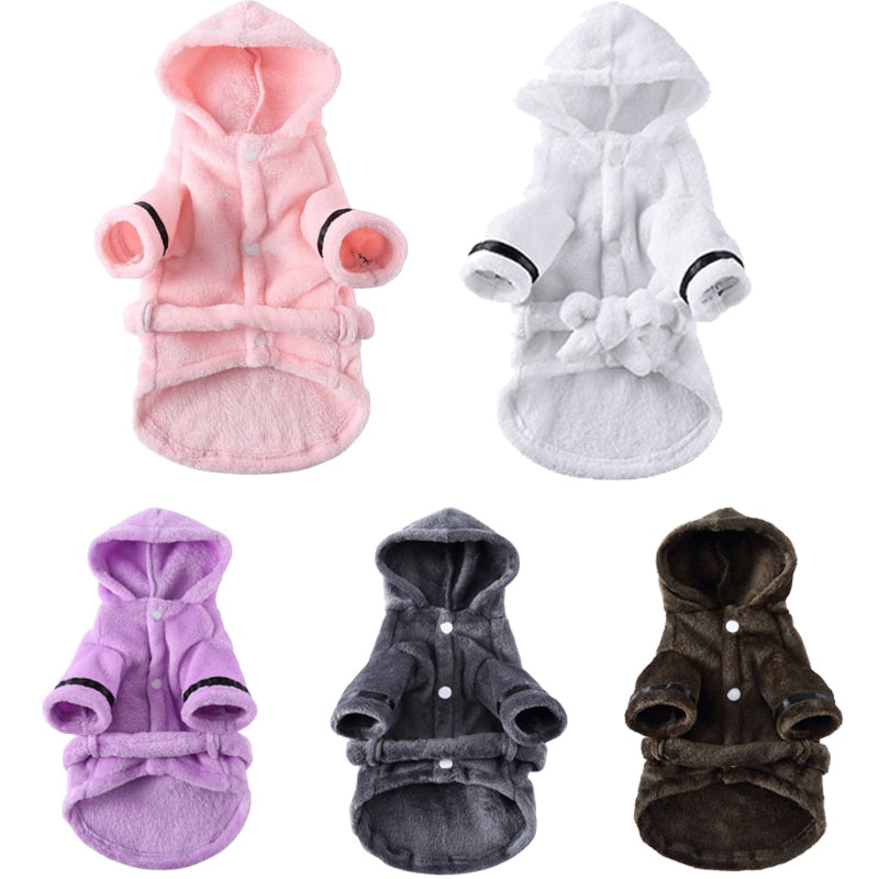 Luxury Soft Pet Dog Puppy Hooded Bathrobe by Furr Baby Gifts