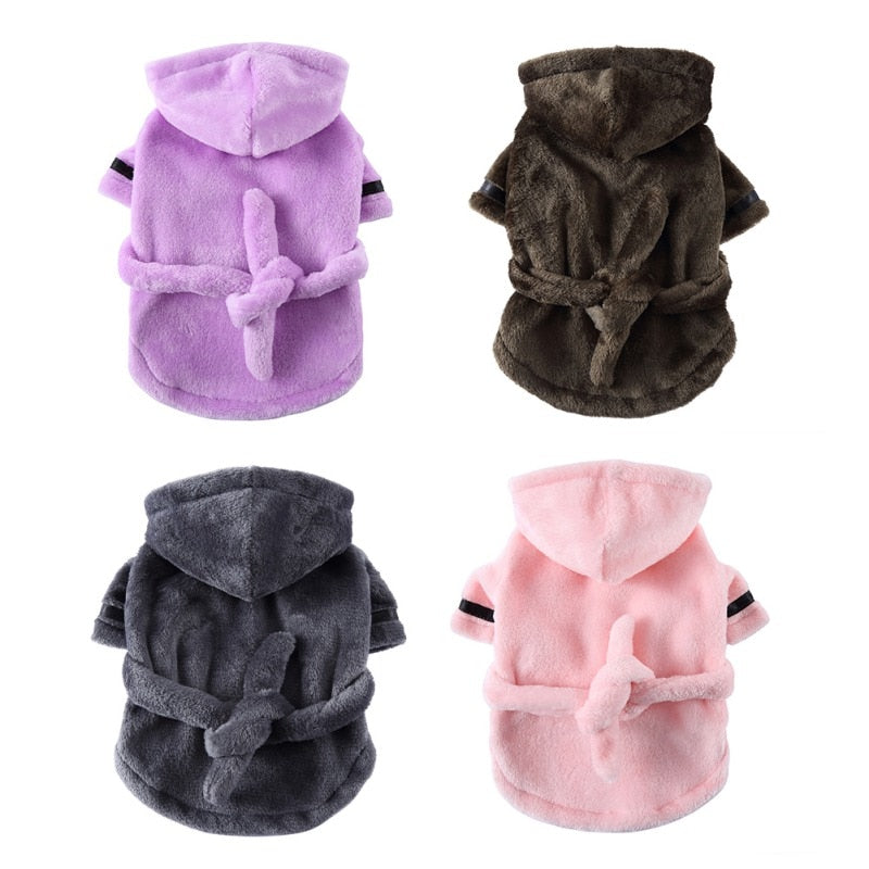 Luxury Soft Pet Dog Puppy Hooded Bathrobe by Furr Baby Gifts