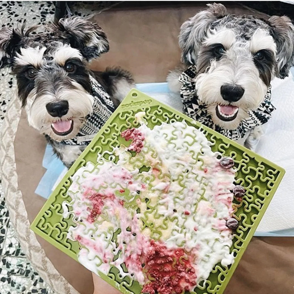 Jigsaw Puzzle eMat - Enrichment Lick Mat for Dogs and Cats | eMat Enrichment Toy for Anxiety Relief | USA Made by SodaPup/True Dogs, LLC