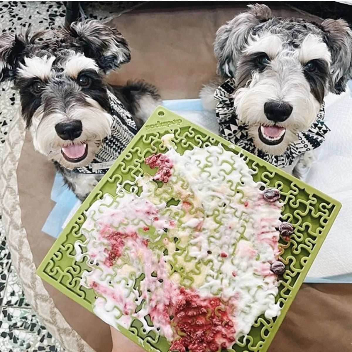 Jigsaw Puzzle eMat - Enrichment Lick Mat for Dogs and Cats | eMat Enrichment Toy for Anxiety Relief | USA Made by SodaPup/True Dogs, LLC