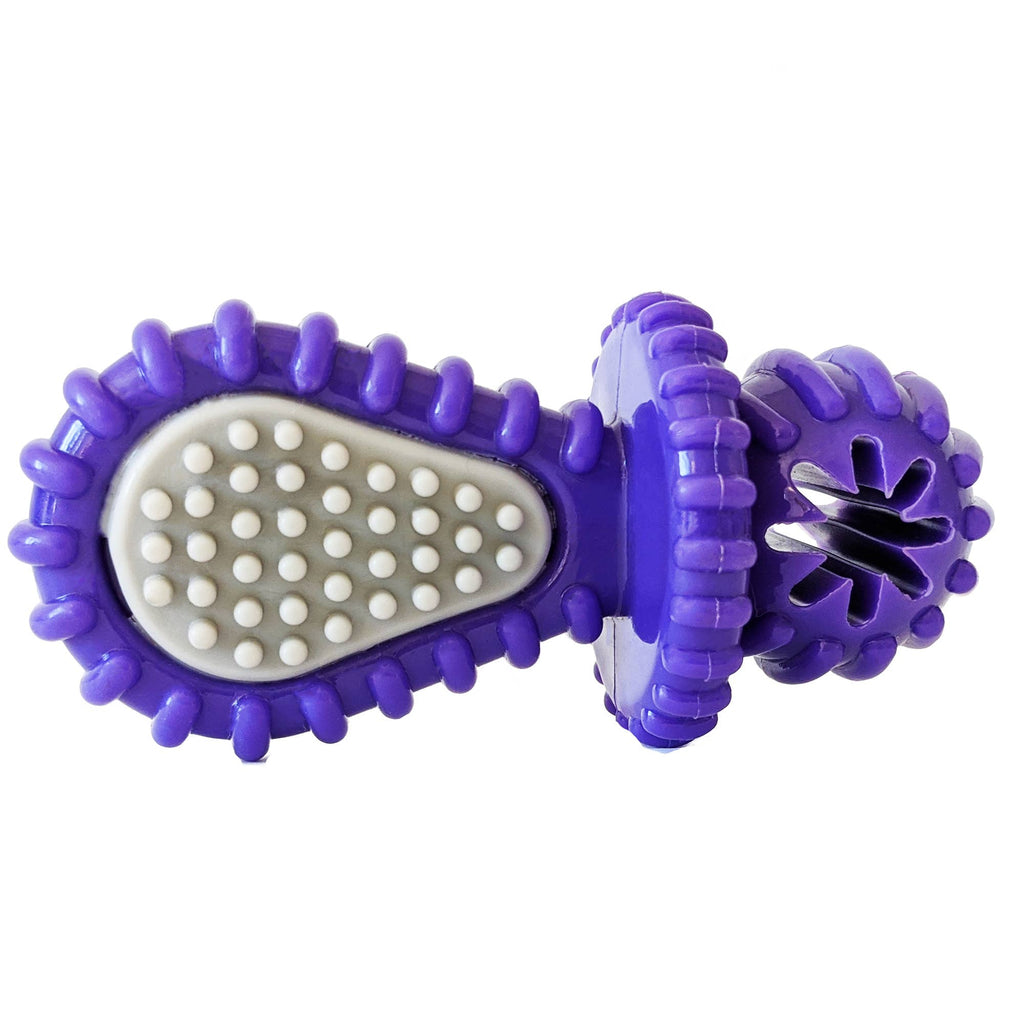 Purple Rubber Dental Pacifier Dog Toy – Ridges, Treat Hole & Durable Design by American Pet Supplies